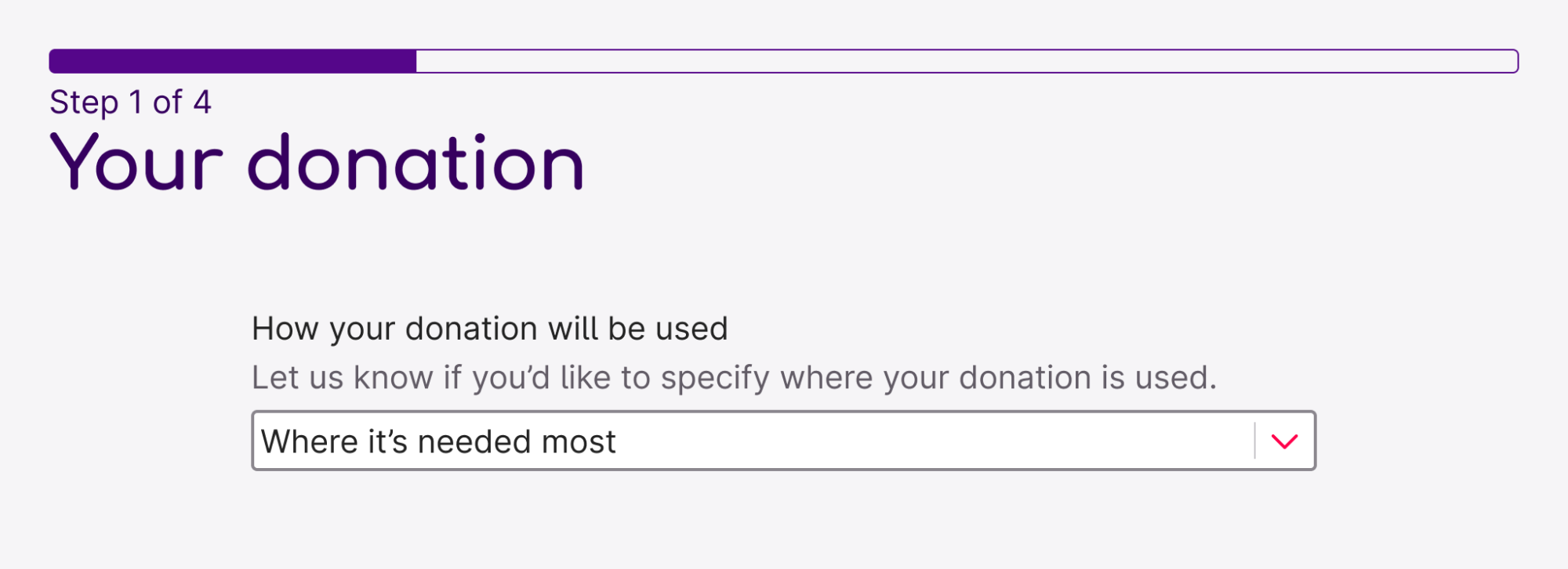The Royal Free Charity donation form with an option to choose a specific appeal or fund for donations to be allocated to.